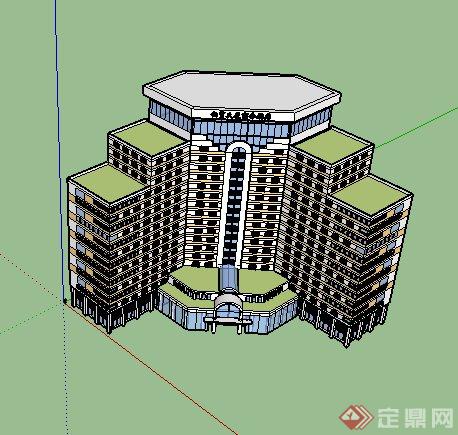 某现代高层商务酒店建筑设计SU模型(2)
