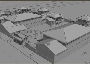 某现代殡仪馆建筑设计3DMAX模型