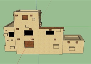 某欧式集装箱式组合住宅建筑设计SU(草图大师)模型