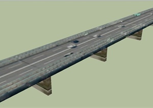 某段高速路高架桥设计SU(草图大师)模型