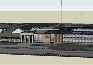 某欧式单层大超市建筑设计SU(草图大师)模型