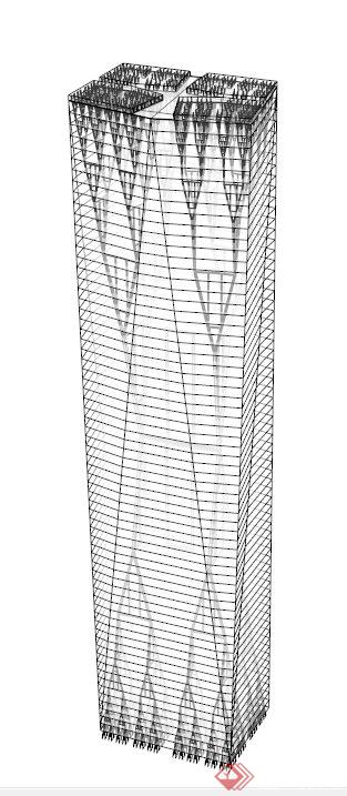 某建筑框架构造设计SU模型(1)