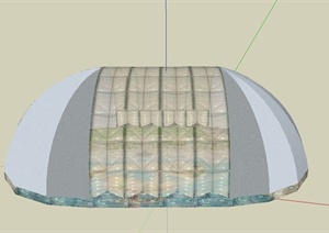 某椭圆形温室大棚设计SU(草图大师)模型