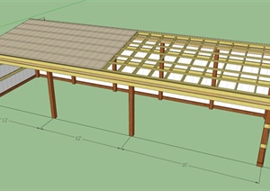棚架建筑框架设计SU(草图大师)模型