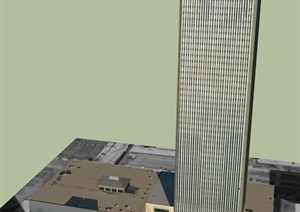 俄克拉何马州银行大厦建筑设计SU(草图大师)模型