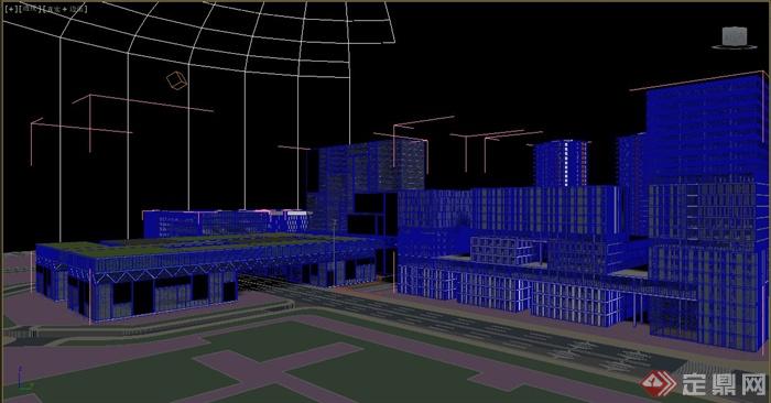 某现代办公楼下道路景观设计3DMAX模型(3)