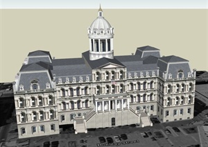 巴尔的摩马里兰市政厅建筑设计SU(草图大师)模型