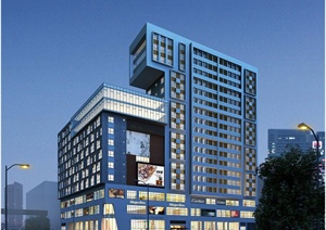 某现代高层商场大楼建筑设计3DMAX模型