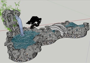 园林景观假山水景SU(草图大师)模型