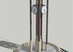 特色钟楼建筑设计SU(草图大师)模型