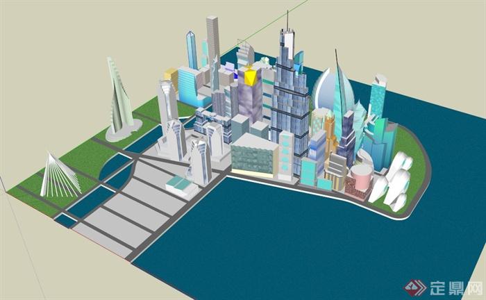 城市规划设计SU模型(1)