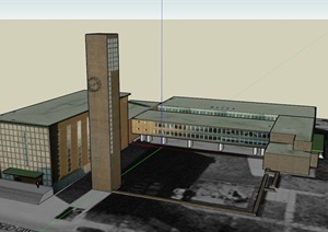 某基督教会建筑设计SU(草图大师)模型