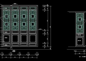 古典中式扇门设计CAD施工立面图