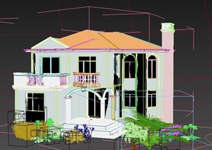 欧式风格别墅建筑设计3dmax模型