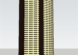现代独栋高层办公楼建筑设计SU(草图大师)模型