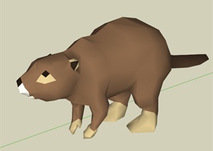 海狸动物的SU(草图大师)模型素材