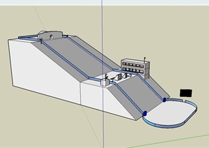 某梯形滑冰场地建筑设计SU(草图大师)模型