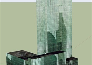 康宁总部大楼建筑设计SU(草图大师)模型