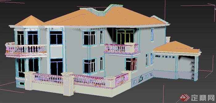 两栋欧式风格别墅建筑设计3dmax模型(4)