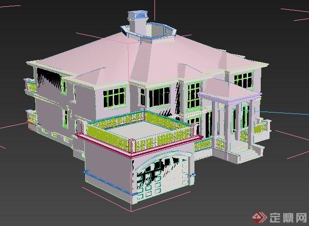两栋欧式风格别墅建筑设计3dmax模型(2)