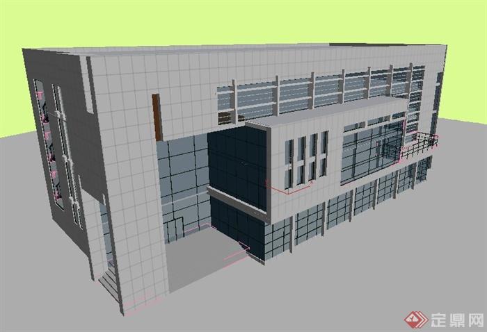 某办公楼建筑设计3DMAX模型（附效果图）(4)