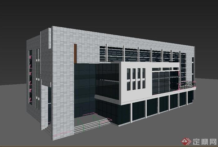 某办公楼建筑设计3DMAX模型（附效果图）(5)