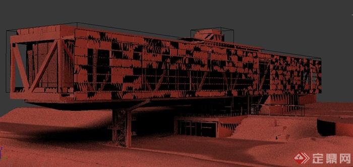 现代风格创意别墅建筑设计3dmax模型（含效果）(3)