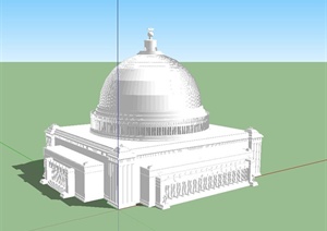 某欧式议会大厅建筑设计SU(草图大师)模型
