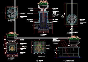 某园林景观花钵施工图