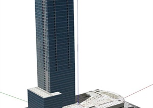 四季酒店建筑设计SU(草图大师)模型