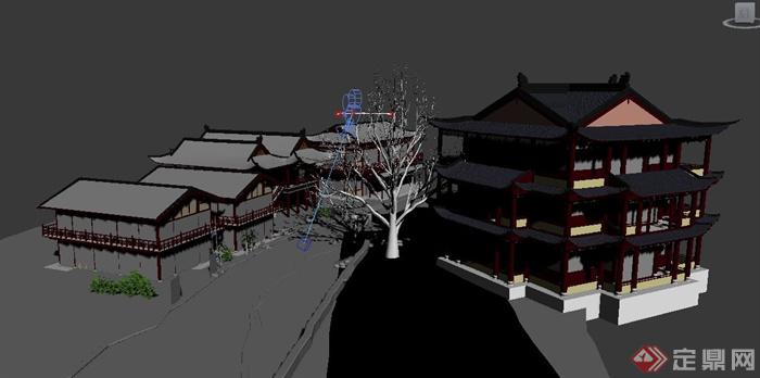 某古典中式商业街景观设计SU模型(1)
