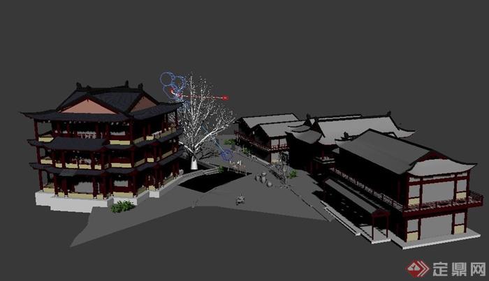 某古典中式商业街景观设计SU模型(2)