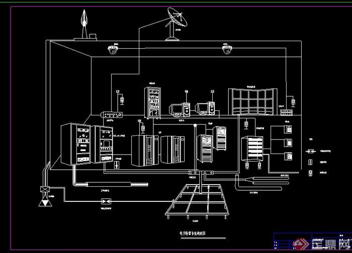 某日报社计算机机房装饰电气弱电消防环境监控CAD施工图(1)