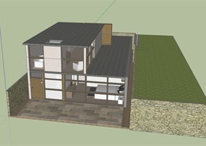 两层住宅建筑设计SU(草图大师)模型