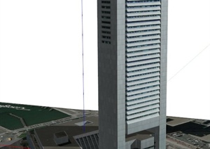 美国联邦储备银行建筑设计SU(草图大师)模型