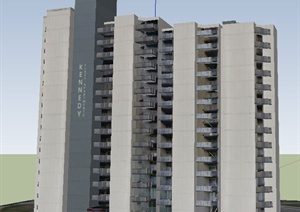 现代高层住宅楼建筑设计SU(草图大师)模型