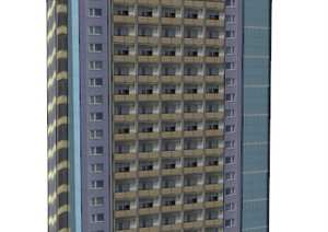 酒店大楼建筑设计SU(草图大师)模型