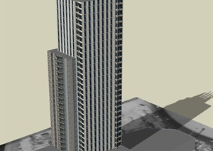 超现代公寓楼建筑设计SU(草图大师)模型
