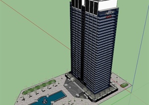 某金融大厦建筑设计SU(草图大师)模型