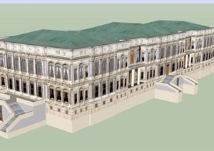 伊斯坦布尔契拉昂宫凯宾斯基酒店建筑设计SU(草图大师)模型