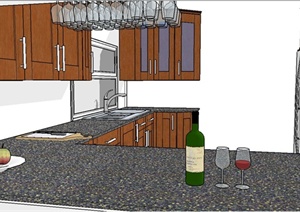 某现代住宅室内厨房造型设计SU(草图大师)模型