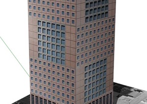 日本某综合大楼建筑设计SU(草图大师)模型