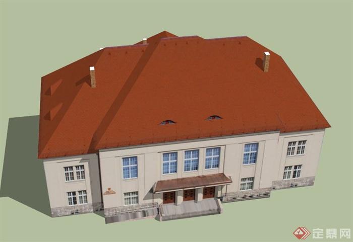 商业楼建筑设计SU模型(1)