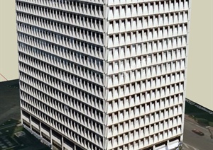 某人民银行大楼建筑设计SU(草图大师)模型