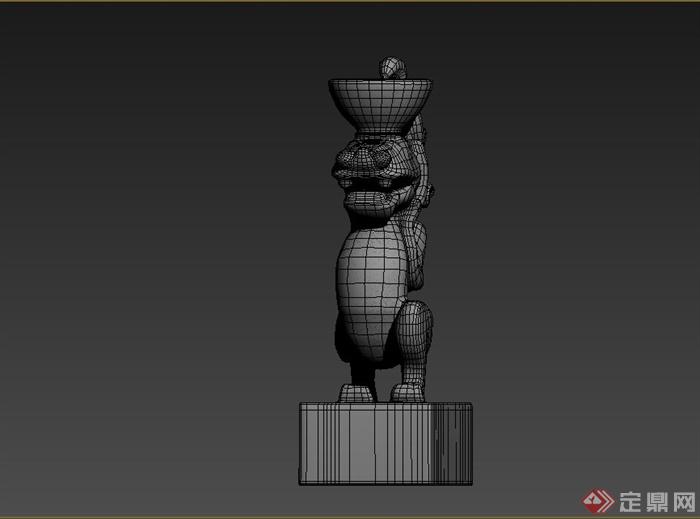 某动物石像雕塑设计3DMAX模型(1)