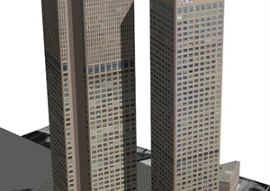 澳新银行大厦建筑设计SU(草图大师)模型