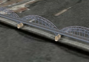 某交通大桥建筑设计SU(草图大师)模型