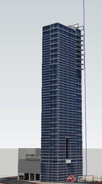 某高层酒店综合建筑设计su模型(1)