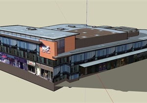 某购物中心大楼建筑设计SU(草图大师)模型