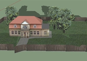 私人双层别墅建筑设计SU(草图大师)模型